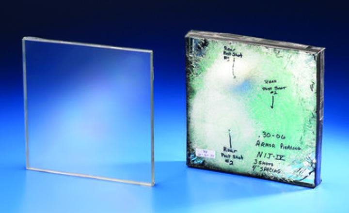 Armor Glass next to after test shot